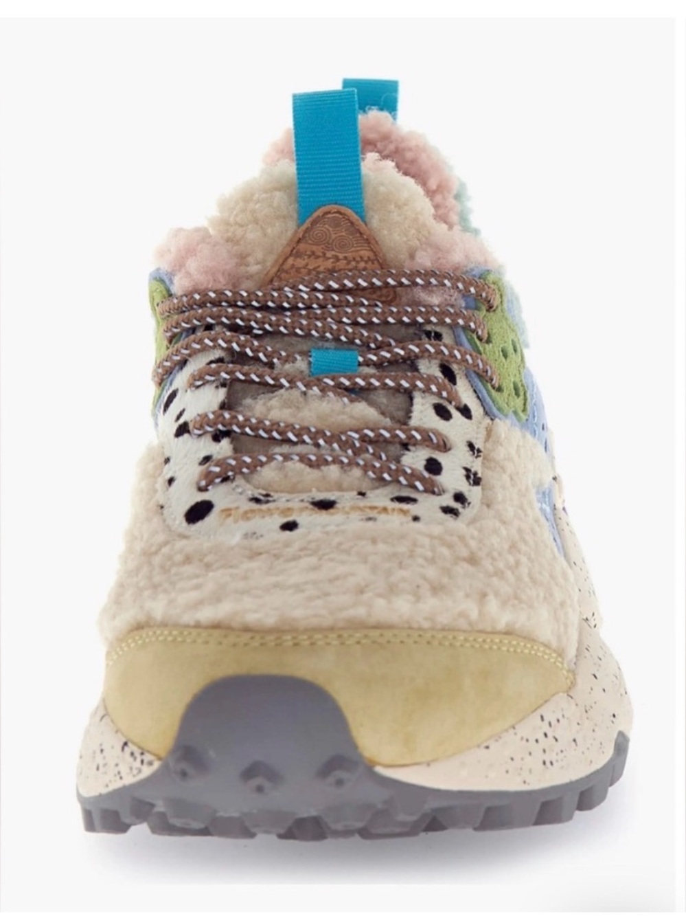 NWT Flower Mountain Kotetsu Faux Shearling Sneaker in Mustard - Picture 3 of 13